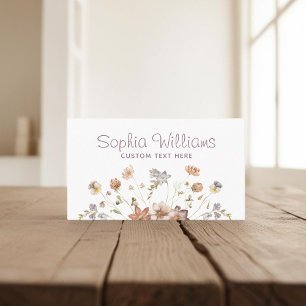 Rustieke romantische wilde bloemen visitekaartje