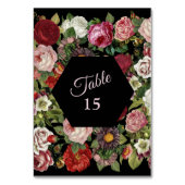 Rustieke rood roze bloem groen zwart feest kaart (Achterkant)