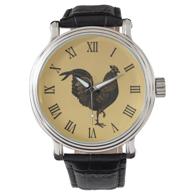Rustieke Rooster Chinees Nieuwjaar 2017 horloge (Voorkant)