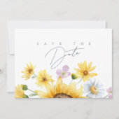 Rustieke Royal Blue Opulence Zonnebloemen Bruiloft Save The Date (Voorkant)