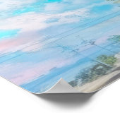 Rustieke Royal Poinciana Tree in Bloom Waterverf Poster (Hoek)