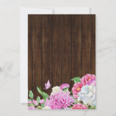 Rustieke roze bloem slingerlichtjes bruiloft kaart (Achterkant)