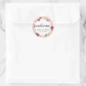 Rustieke Roze Bloemen Bruiloft Welkom Stickers (Tas)