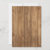 Rustieke Roze Bloemen en Hout Bruiloft Uitnodiging (Achterkant)