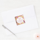 Rustieke Roze Bloemen Gift Zepen voor Vrijgezellen Vierkante Sticker (Envelop)