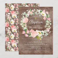 Rustieke Roze Bloemen Meisjes Doop