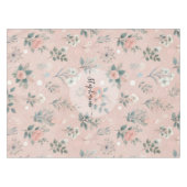 Rustieke Roze Bloemen Met Witte Bloemen En Groen Tafelkleed (Voorkant (Horizontaal))