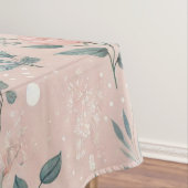 Rustieke Roze Bloemen Met Witte Bloemen En Groen Tafelkleed (Voorbeeld)