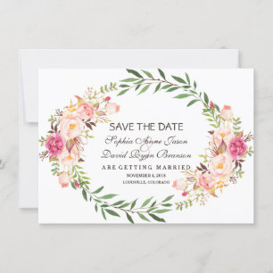 Rustieke roze bloesem bloesem bewaar de datum save the date
