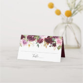 Rustieke Roze Bourgogne en Paarse Bloemen bruiloft (Voorkant)