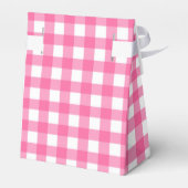 Rustieke roze en wit geruite Gingham bruiloft Bedankdoosjes (Achterkant)