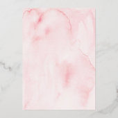 Rustieke Roze Gouden Bloemachtige Bruidsfeest Folie Uitnodiging (Achterkant)