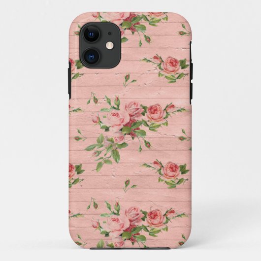 Rustieke Roze Houten Rozen Case-Mate iPhone Case (Achterkant)