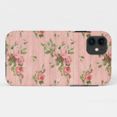 Rustieke Roze Houten Rozen Case-Mate iPhone Case (Achterkant (horizontaal))