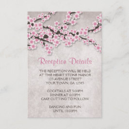 Rustieke Roze Kersenbloesem Ontvangstkaarten Informatiekaartje
