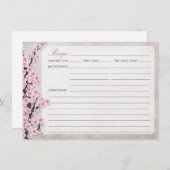 Rustieke Roze Kersenbloesem Receptkaarten (Voorkant / Achterkant)