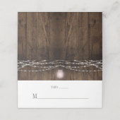 Rustieke Roze Mason Jar String Lights Place Kaarte (Buitenkant ongevouwen)