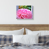 Rustieke Roze Pioenbloem Canvas Afdruk (Insitu (Slaapkamer))