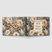 Rustieke Roze Pioenrozen Vintage bruiloft Gastenboek (Volledig)