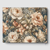 Rustieke Roze Pioenrozen Vintage bruiloft Gastenboek (Achterkant)