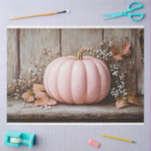 Rustieke Roze Pompoen Herfst Bladeren Decoupage Tissuepapier (Craft)