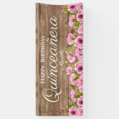 Rustieke Roze Poppies Quinceañera Spandoek (Verticaal)