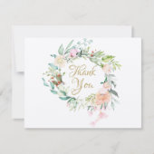 Rustieke Rozen Garland Business Dank u kaart (Voorkant)