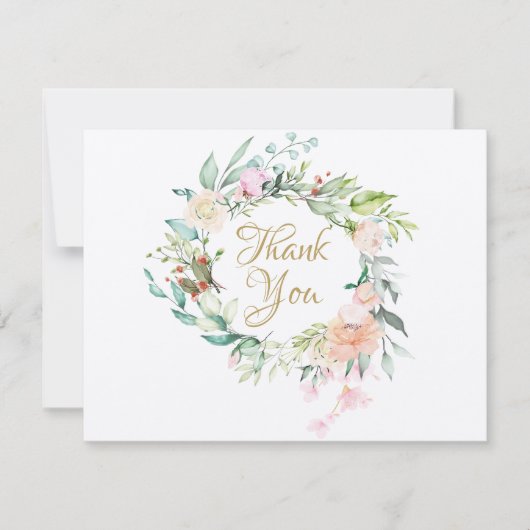 Rustieke Rozenkrans Bedankkaart voor Zakelijk Gebr (Voorkant)