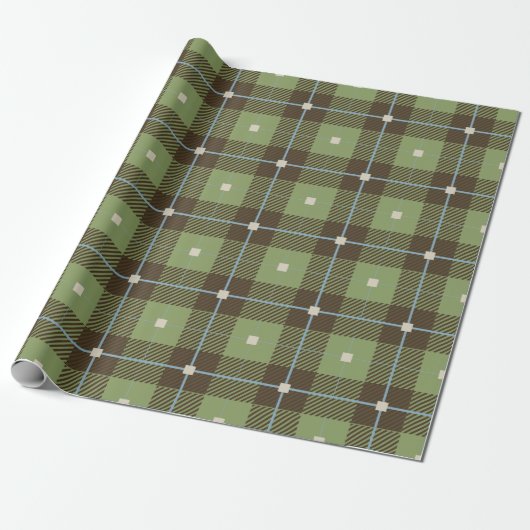 Rustieke ruit cadeaupapier (Uitgerold)