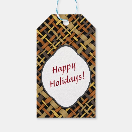 Rustieke Ruw Grafische Burlap elke tekst Cadeaulabel (Voorkant)