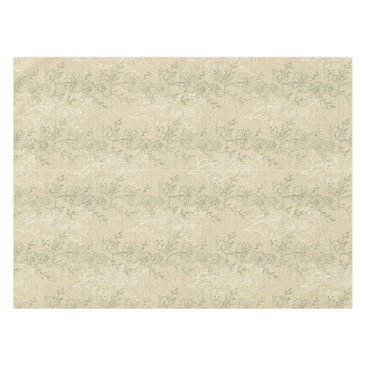 Rustieke Sage Green Daisies op beige achtergrond Tafelkleed (Voorkant (Horizontaal))