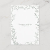 Rustieke Sage Groene Blad Bruiloft Details Behuizi Informatiekaartje (Achterkant)
