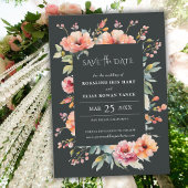 Rustieke Sage Groene Bloemen Monogram Save the Dat Date