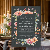 Rustieke Sage Groene Bloemen Monogram Save the Dat Save The Date