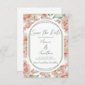 Rustieke Sage Groene Blush Bloemen Bruiloft Save The Date (Voorkant / Achterkant)