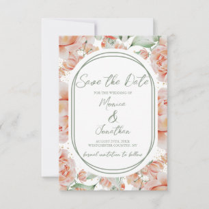 Rustieke Sage Groene Blush Bloemen Bruiloft Save The Date