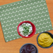 Rustieke Sage Groene en Witte Sneeuwvlokken Theedoek