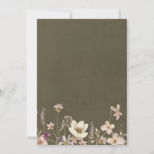 Rustieke Sage Groene Wildbloem Lijst Bruidsbrunch Kaart (Achterkant)