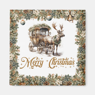 Rustieke salie groene krans faux goud Rendier Magneet