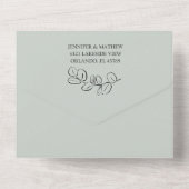 Rustieke Saliegroen Eucalyptus Bruiloft Alles in All In One Uitnodiging (Achterkant)