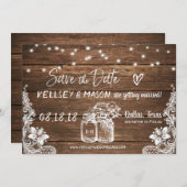 Rustieke Save the Date | Metselarenpotten, Kant & Kaart (Voorkant / Achterkant)