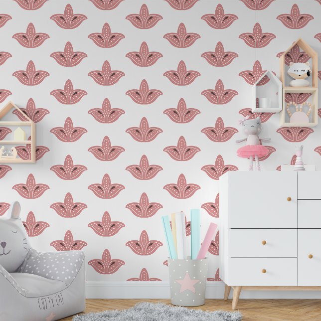 Rustieke Scandinavische folklore Nordic Floral Behang (Rustic Scandinavian Folklore Nordic Floral Wallpaper
)