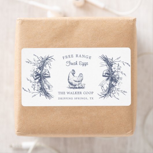 Rustieke Schetched Boerderij Ei Karton Label (Insitu)
