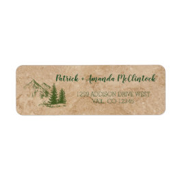 Rustieke Schilderachtig bergketen trouwlabel Etiket