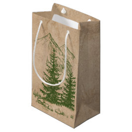 Rustieke Schilderachtig Mountain bruiloft Gift Bag Klein Cadeauzakje
