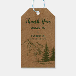 Rustieke Schilderachtig Mountain bruiloft Gift Lab Cadeaulabel