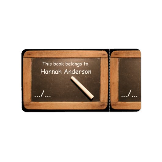 Rustieke  School leisteen boek label (Voorkant)