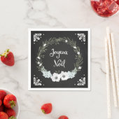 Rustieke schoolbord Bloemen Franse Kerst Servetten (Insitu)