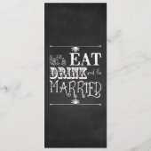 Rustieke schoolbord Eet Drink Trouwen Trouwen Menu (Achterkant)