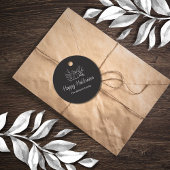 Rustieke schoolbord Halloween Party Eenvoudige Pom Bedankjes Labels